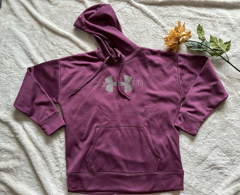 Under Armour Purple Hooded Sweatshirt Size Medium